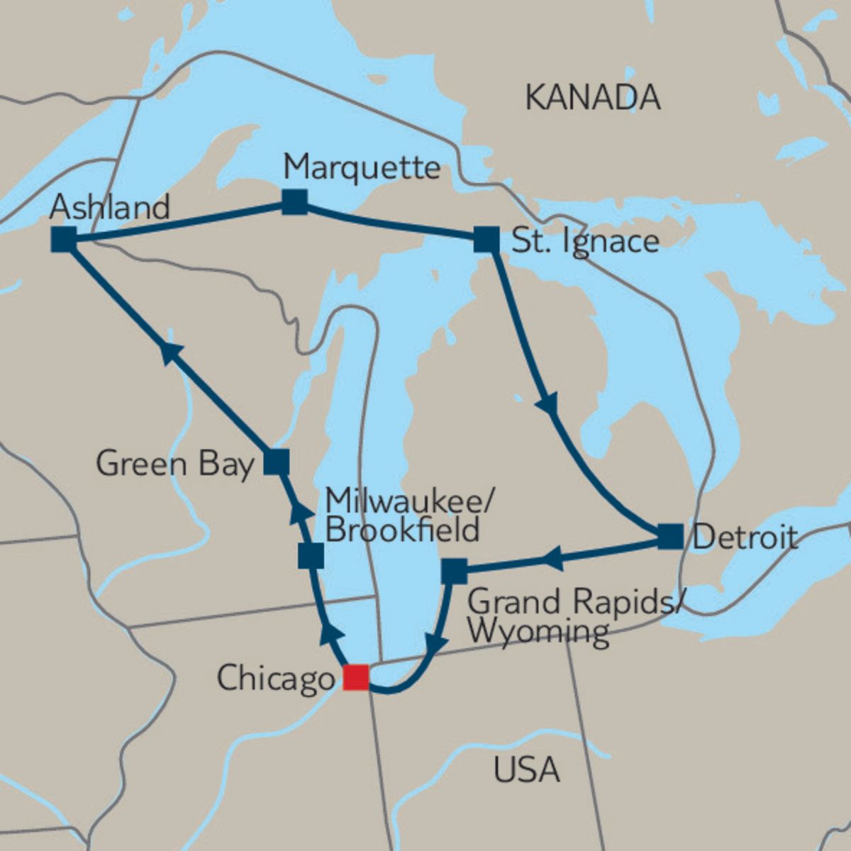 BoTravel  Great lake & Big Cities TUI Selbstfahrer Rundreise
